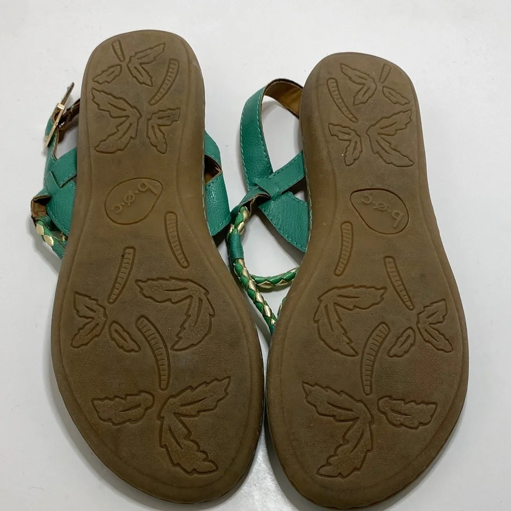 b.o.c. Born Concept Boho Braided Teal and Gold Sandals Size 9